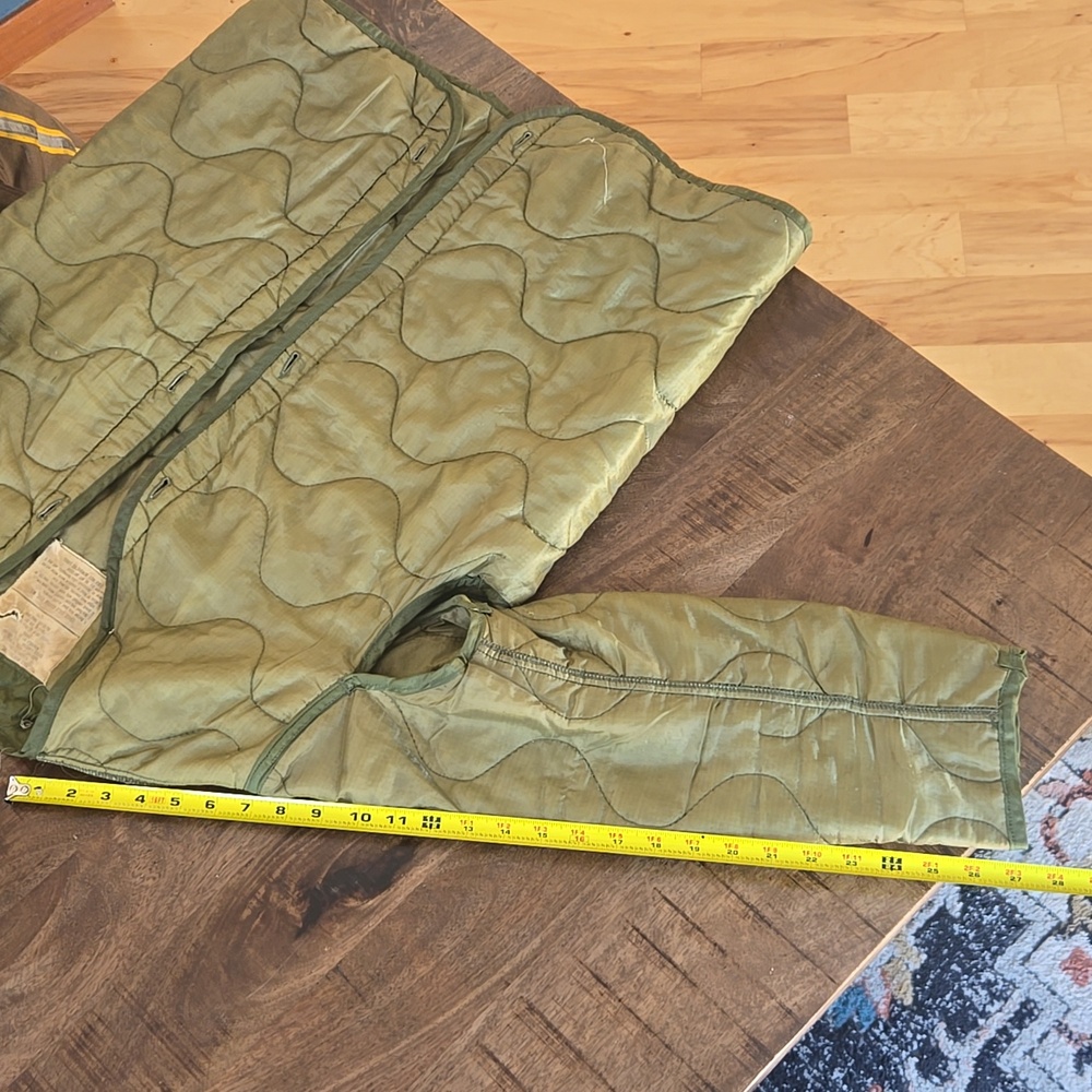 Olive Green Quilted Army Jacket Liner Insert - Picture 7 of 7